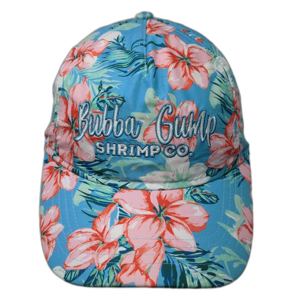 Bubba Gump Shrimp Co 5 Panel Blue One Size Floral Hibiscus Tropical Print hat